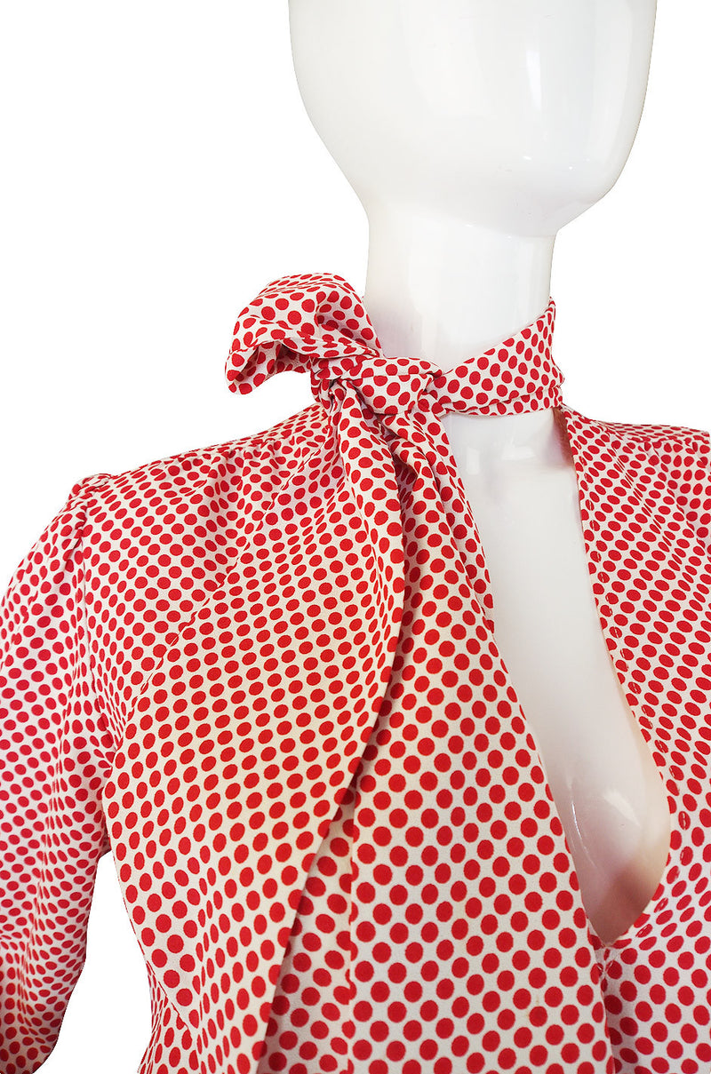 1970s Yves Saint Laurent Dot Dress & Belt
