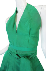 1960s Pauline Trigere Backless Structured Halter & Skirt Dress Set
