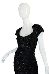 Recent Elie Saab Fully Beaded & Sequinned Black Dress