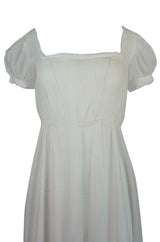 Antique Unlabelled French Cotton Mull Empire Cut Under Dress