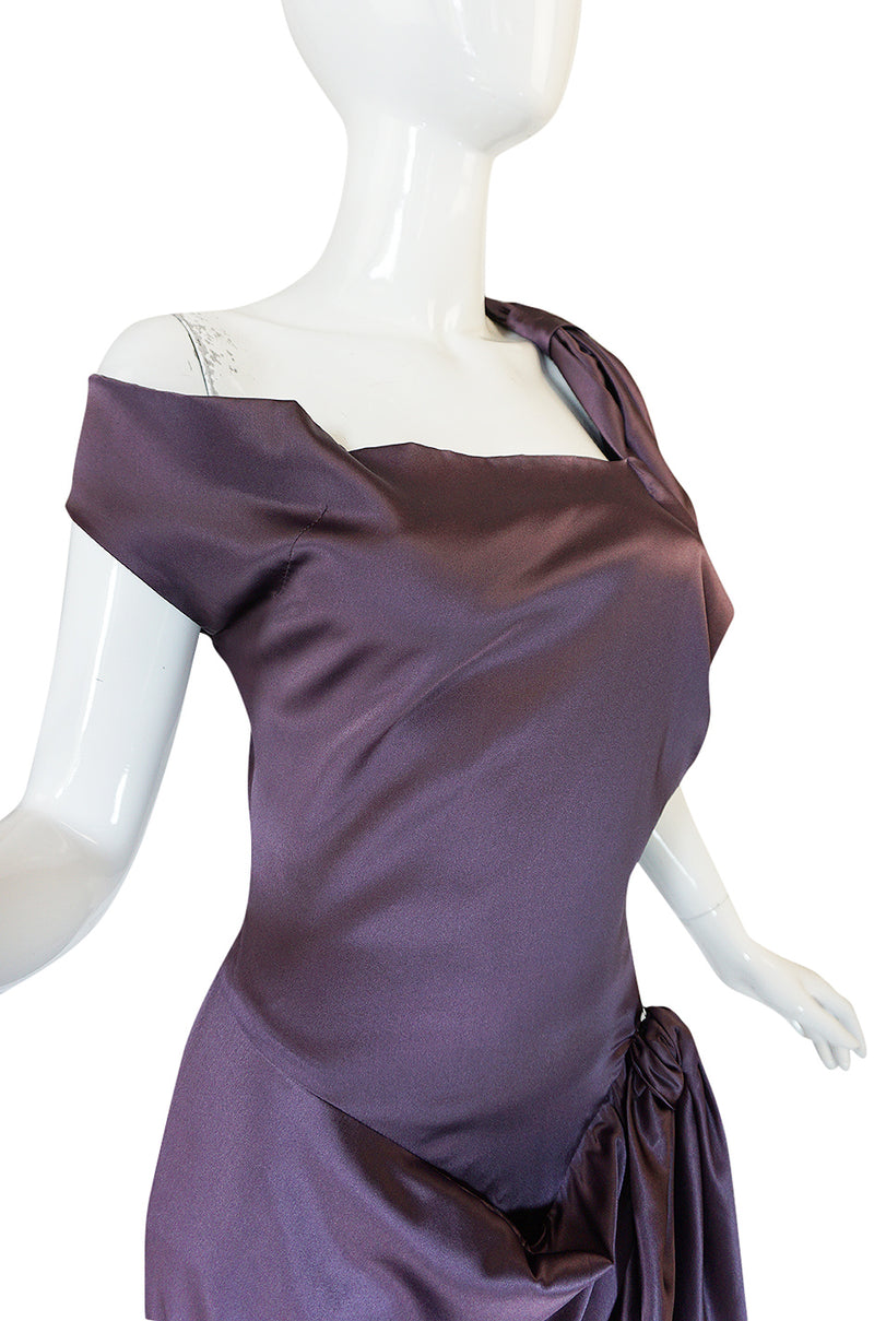 1990s Vivienne Westwood Light Purple Draped Red Label Dress