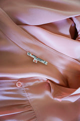 1970s Yves Saint Laurent Pink Silk Smock Top