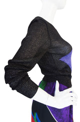 Incredible 1970s Hanae Mori Silk Chiffon Skirt & Knit Top