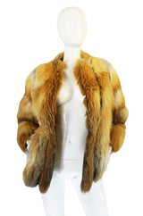 Stunning 1970s Natural Red Fox & Suede Fur Jacket