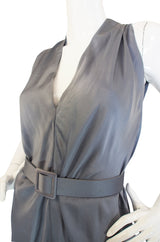 1980s Pauline Trigere Bias Cut Silk Dress