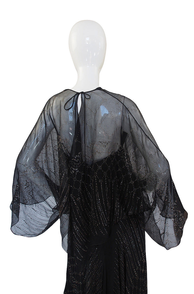 1970s Glitter & Silk Gina Fratini Trained Gown