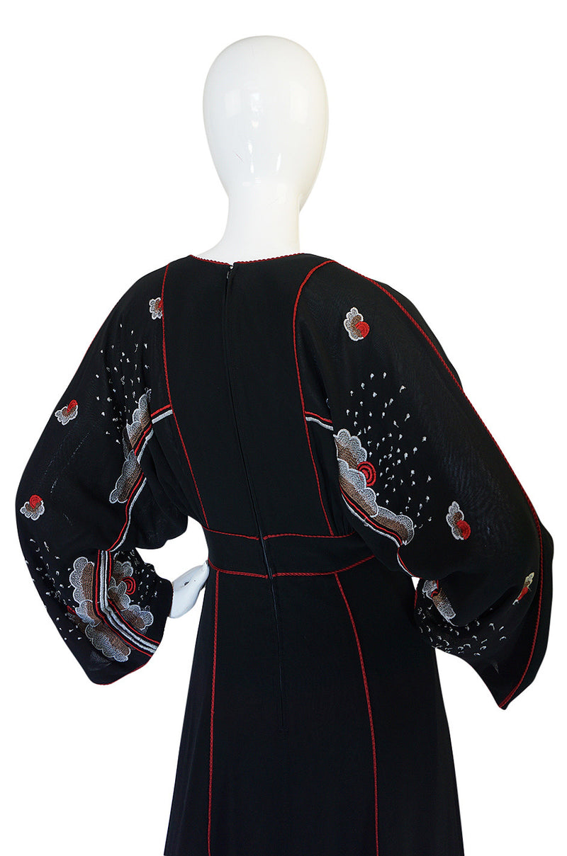 1970-74 Janice Wainwright Extensively Embroidered Caftan Dress