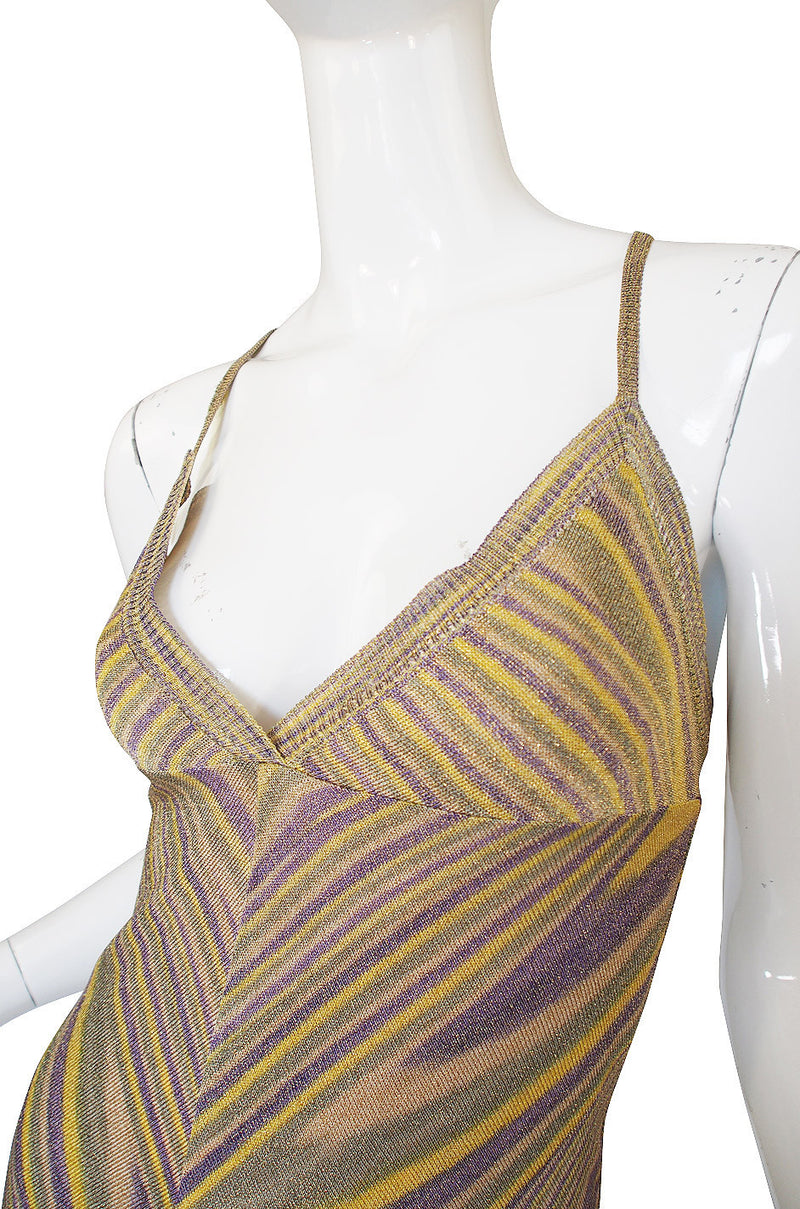 Recent Missoni Gold Chevron Pattern Knit Halter Summer Dress Shrimpton Couture Recent Missoni Gold Chevron Pattern Knit Halter Summer Dress Shrimpton Couture