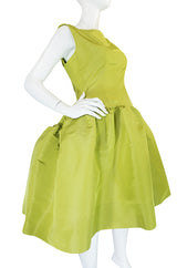 Iconic S/S 2004 Oscar De La Renta Lime Green "Carrie" Dress