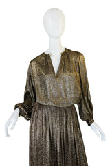 Documented 1976-1977 Yves Saint Laurent Gold Metallic Lame Set