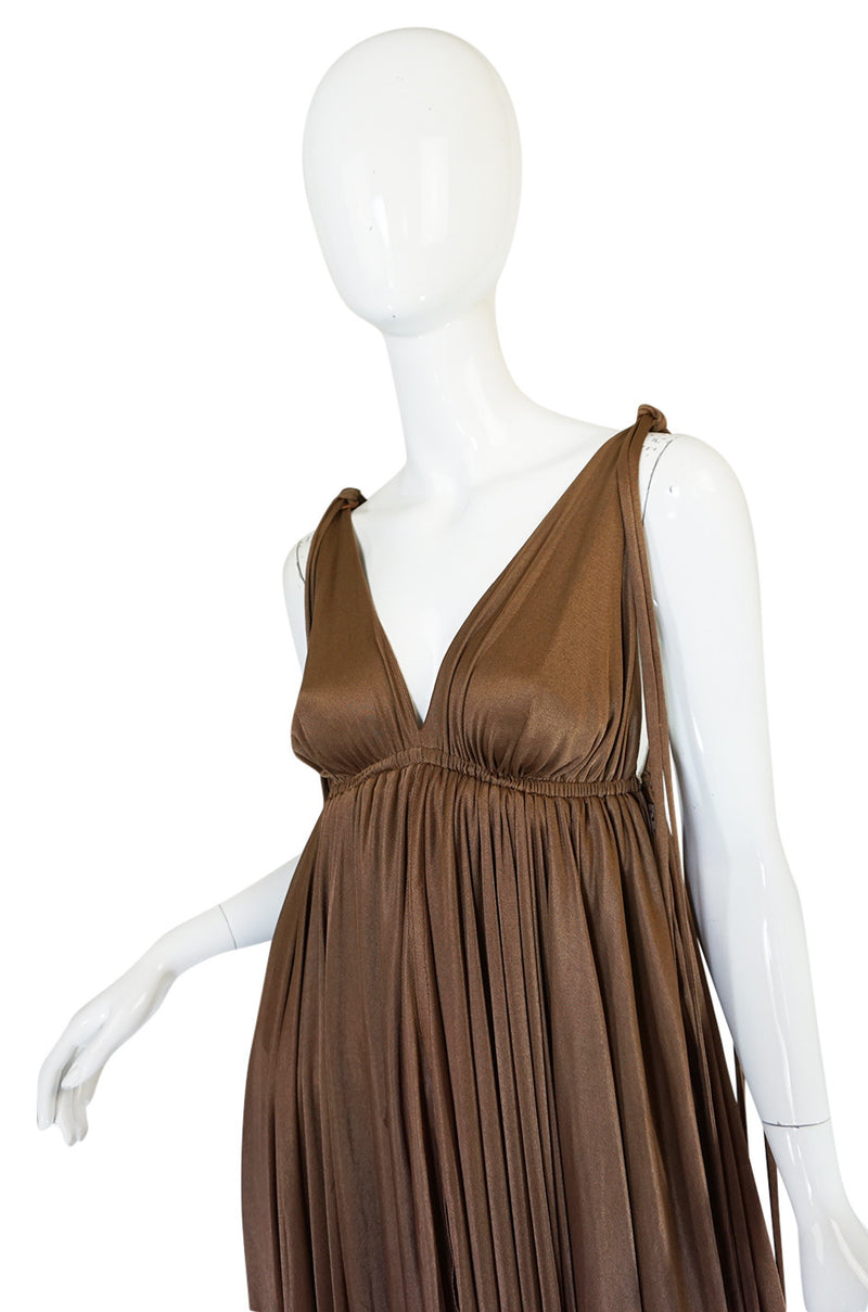 Superb 1970s Grecian Goddess Frank Usher Jersey Dress