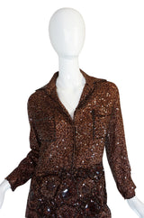 c.1966 Christian Dior Sequin & Tortoise Shell Demi-Couture Dress