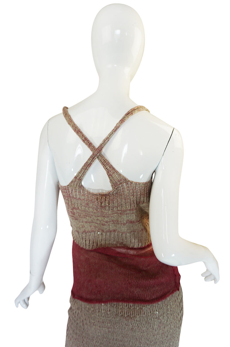 1990s Vivienne Westwood Gilt Painted Knit Skirt & Tank