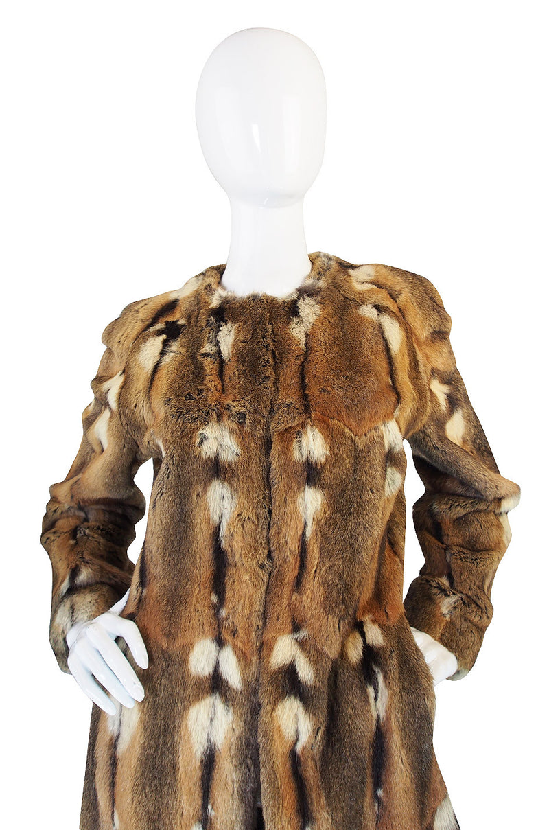 1960s Reversible Piecework Leather and Fur Coat