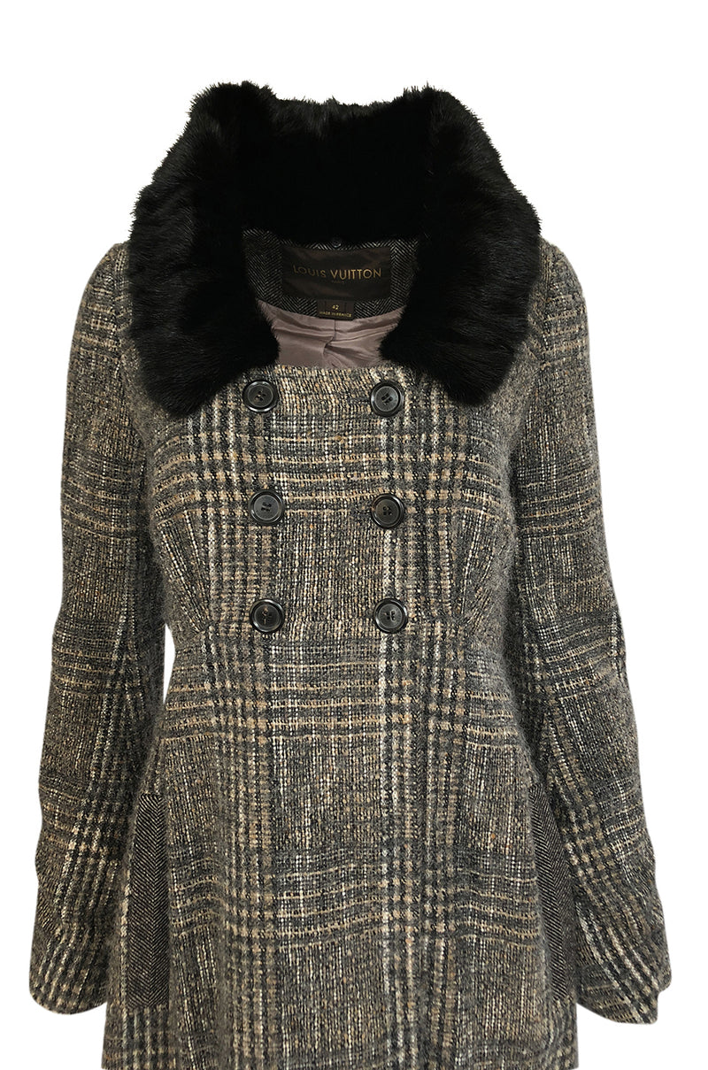Fall 2006 Louis Vuitton Tweed Boucle Coat with Detachable Collar