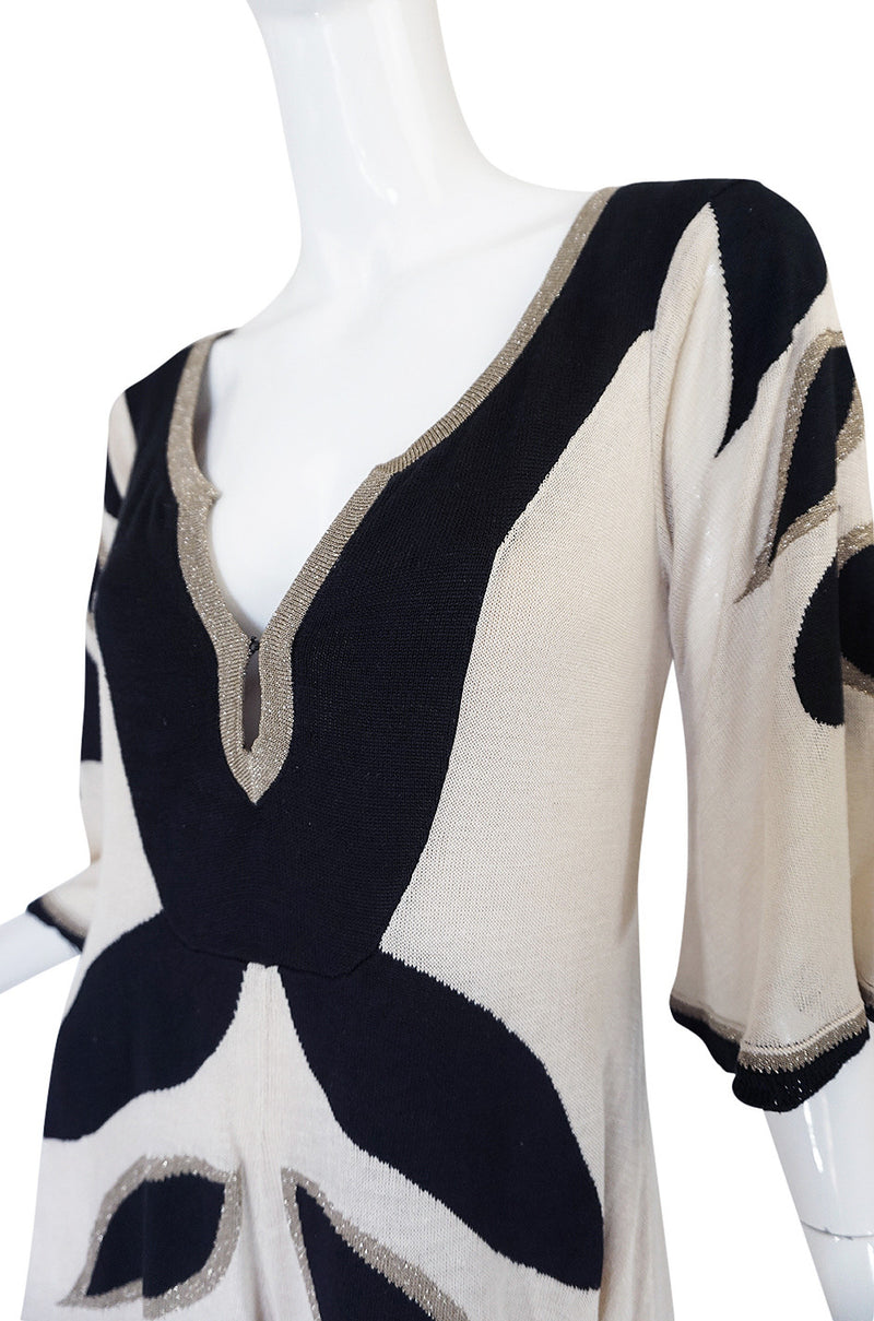 Early 2000s Alice Temperly Silk Knit Plunging Dress