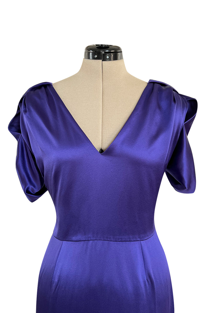 Rare Fall 2011 Christian Dior by John Galliano Purple Silk Satin Open Back Dress