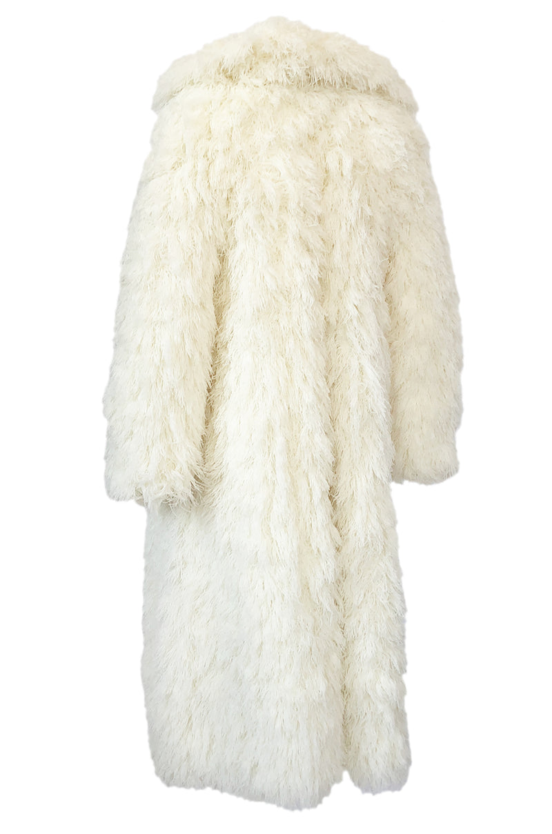 Incredible 1970s Arissa of France Ivory String 'Faux Fur' Alternative Coat