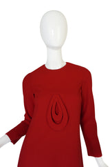 1960s Pierre Cardin for Takashimaya Red Loop Dress