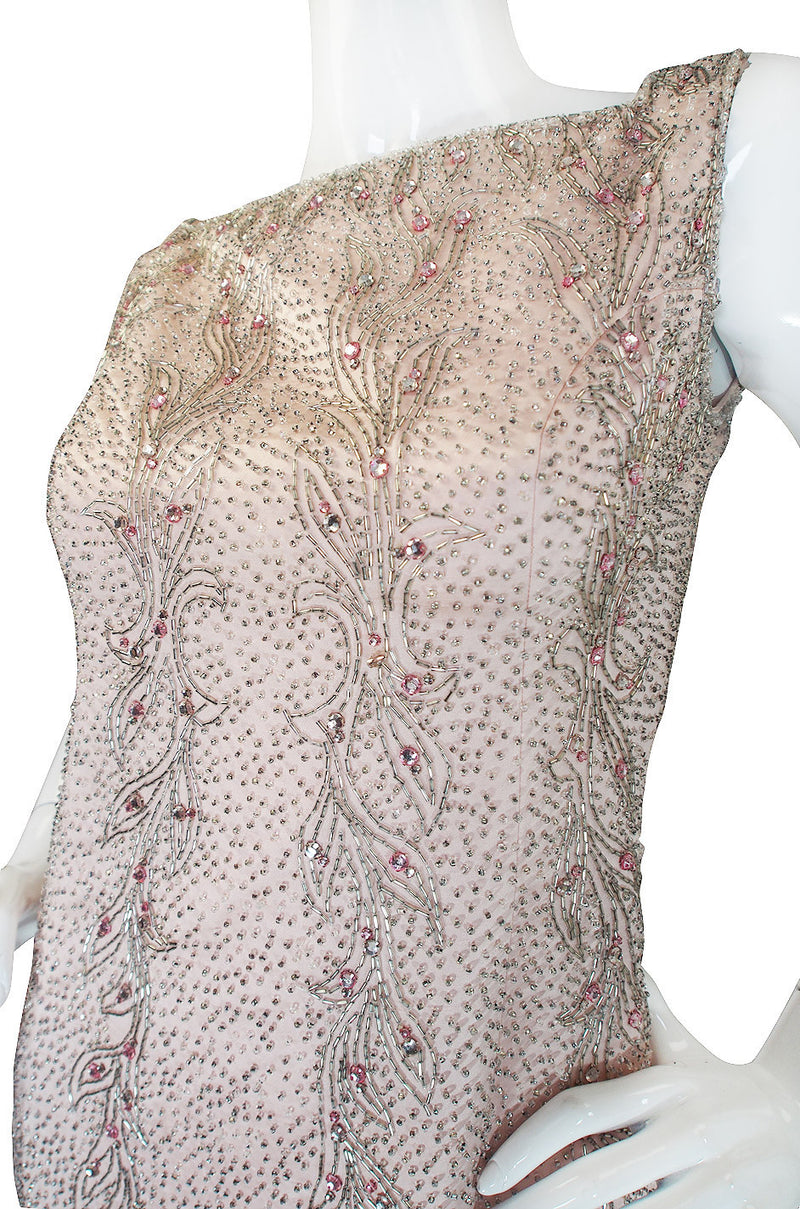 1960s Pink Beaded Malcolm Starr Dress