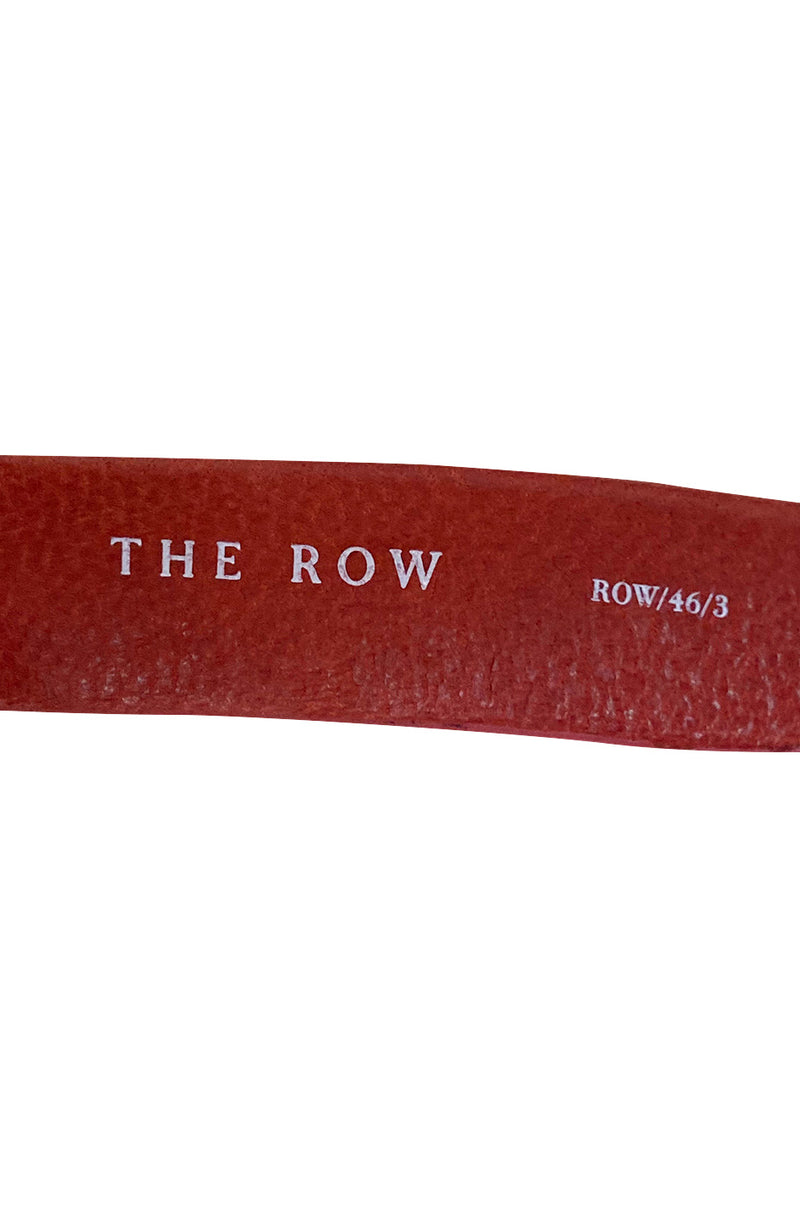 THE ROW x Linda Farrow Sunglasses Leather Accent Oversized Sunglasses