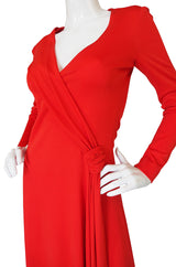 1970s Stephen Burrows Red Jersey Dress