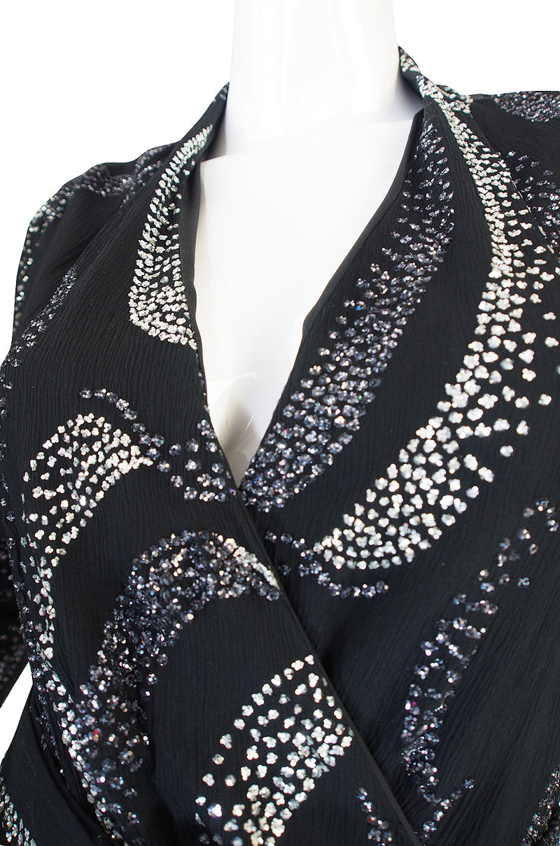 1960s George Halley Attributed Glitter Wrap Dress