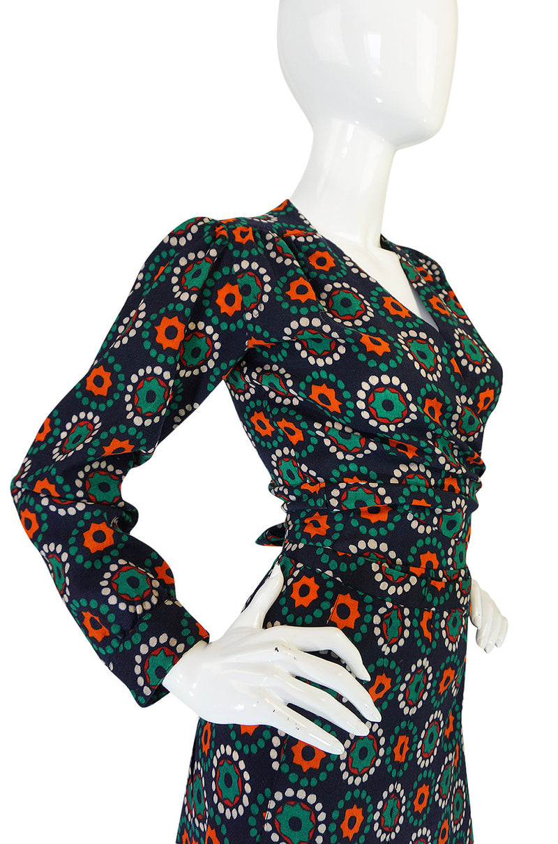 1971 Yves Saint Laurent Wrap Print Skirt & Top Set