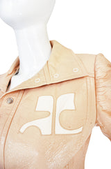 Documented 1971-1972 Andre Courreges Vinyl Crop Jacket in Buff