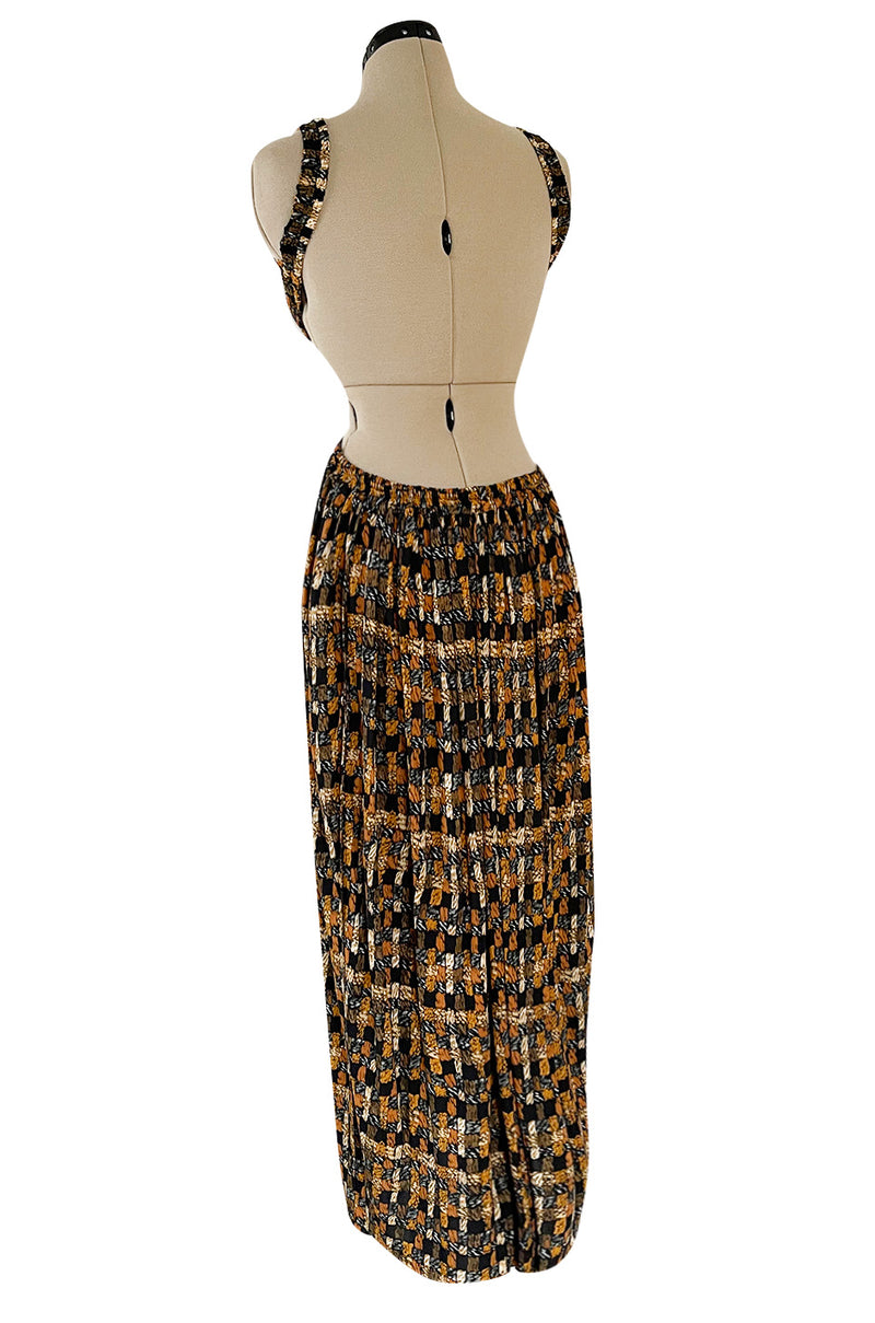Spring 2017 Celine by Phoebe Philo Runway Basket Weave Print Open Cut Out Jersey Dress