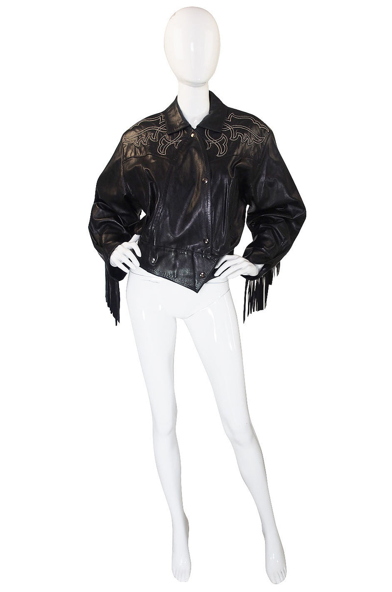 1979 Claude Montana Fringed Leather Jacket