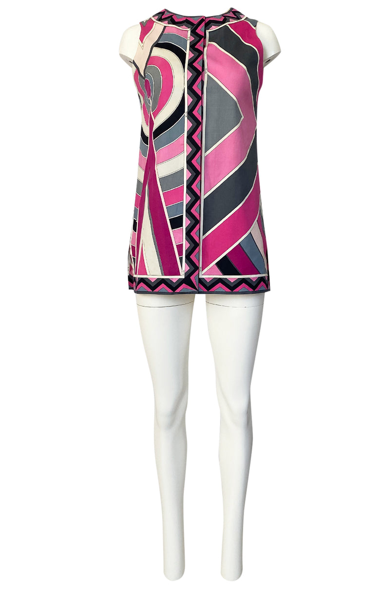 1960s Pucci Square Neck Cotton Mini Dress