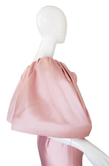 1980s Caped Pink Silk Oscar De La Renta Gown