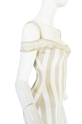 Rare Spring 1992 Museum Held Azzedine Alaia Striped Dress
