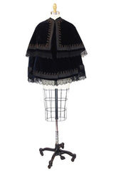 Elaborate Victorian Velvet Jacket with Overlay