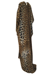 Spring 2002 Tom Ford For Yves Saint Laurent Leopard Bias Cut Silk Caftan Dress