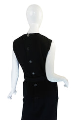 1960s Norman Norell Wool Crepe Back Button Shift Dress