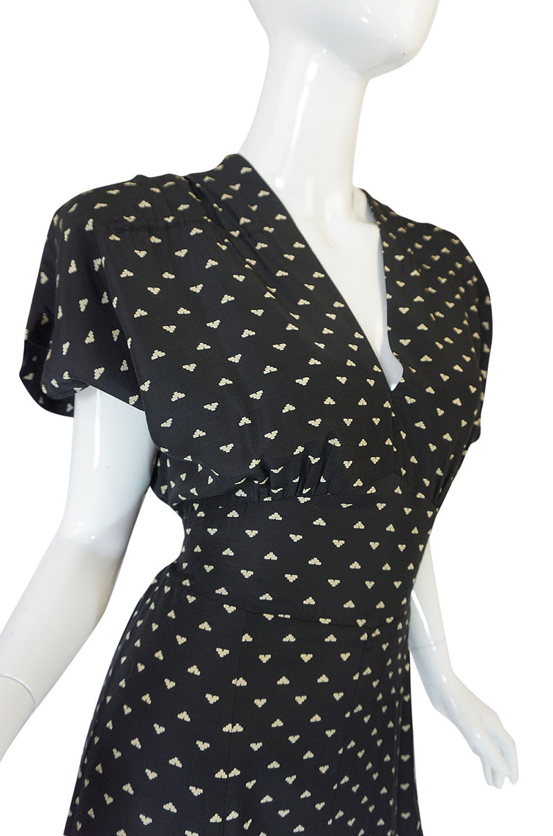 1980s Norma Kamali Black & White Full Skirted Dress