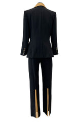 Incredible Fall 2000 Givenchy by Alexander McQueen Haute Couture Runway Pinstripe Three Piece Suit