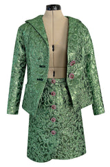 Fall 1989 Ady Couture Lausanne  Yves Saint Laurent Haute Couture Copy Green Metallic Suit