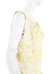 1960s Lace Overlay Sara Fredericks Sculptural Silk Dress