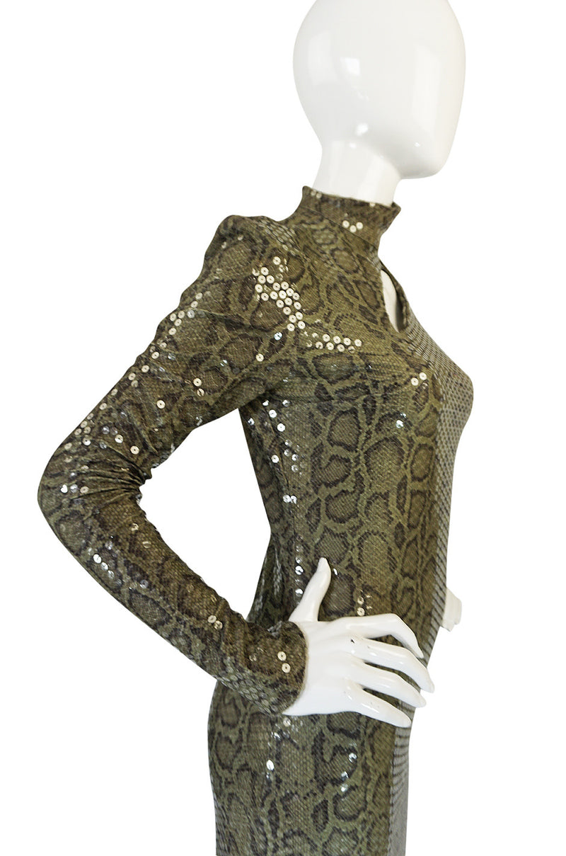 Iconic S/S 1983 Thierry Mugler Sequin Snakeskin Python Dress