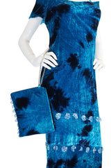 1990s Romeo Gigli Velvet & Disc Dress & Clutch