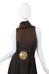 1970s Anne Klein Maxi Dress with Belt