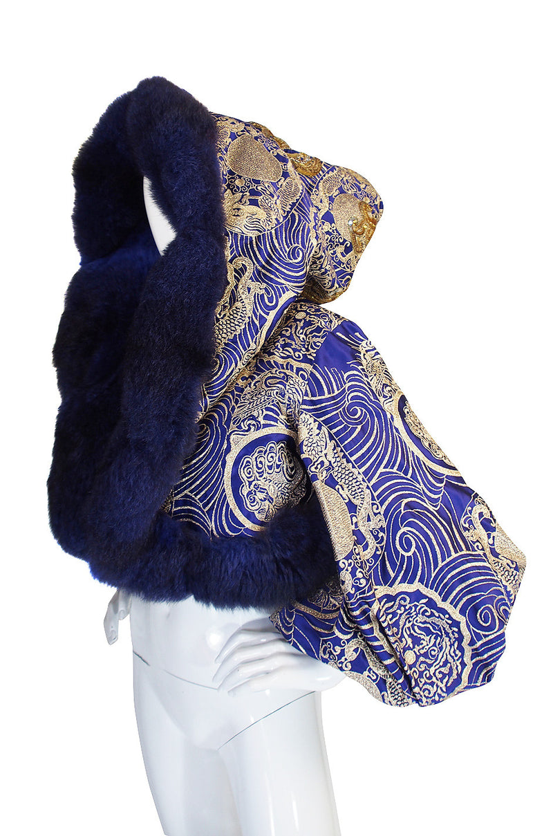 Rare 1989 Fur & Silk Gianfranco Ferre Couture Jacket