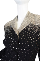 Rare 1940s Fred Block Studded Black Crepe Suit