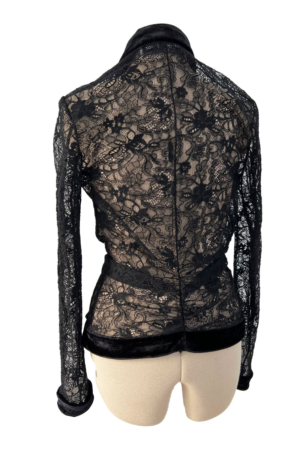 トップス vintage Christian Dior Velvet lace top Beautiful Fall 2003 Christian Dior by John Galliano Black