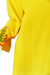 1960s Cotton Embroidered Josefa Caftan
