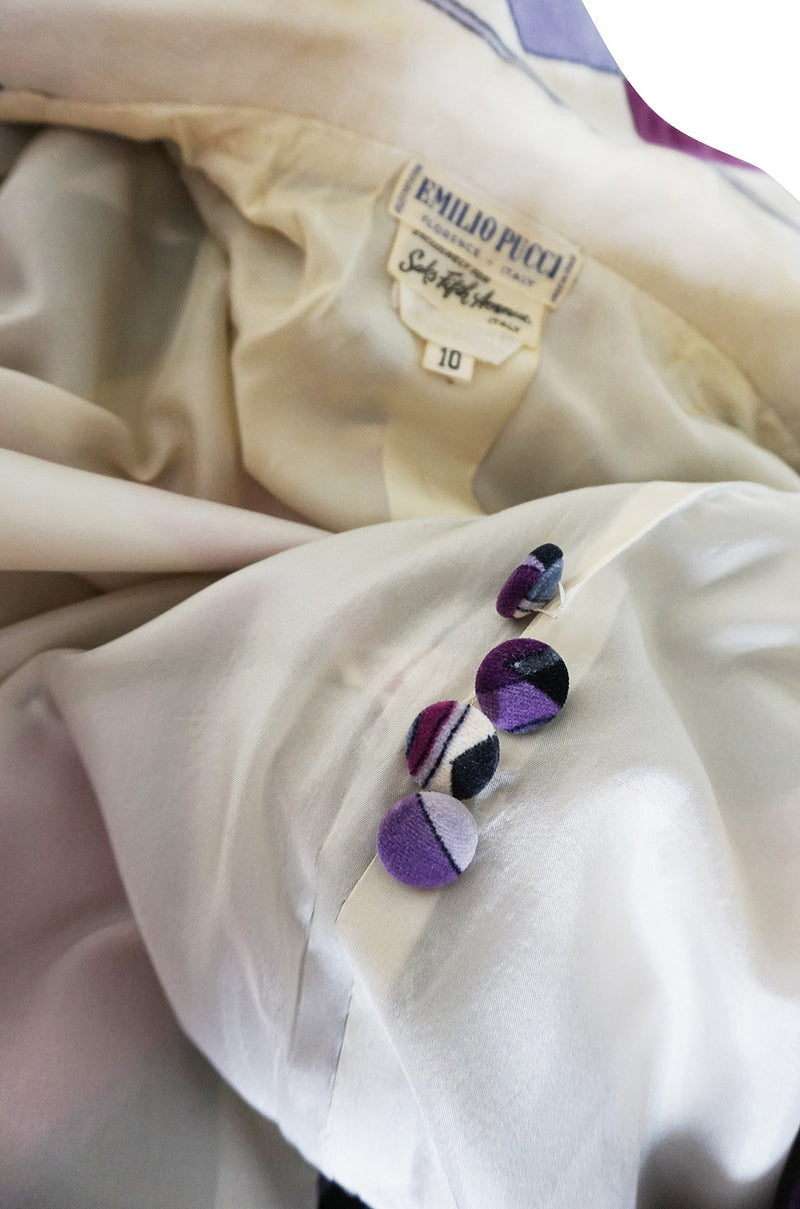 1960s Purple Print Velvet Emilio Pucci Jacket