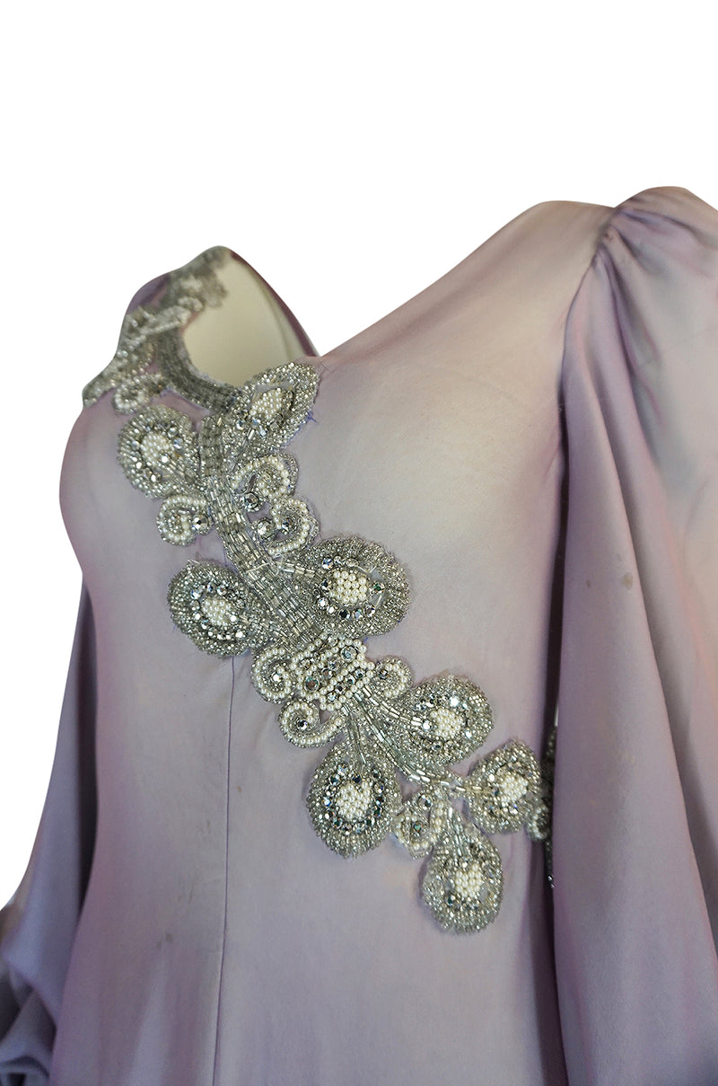 1970s Stavropoulos Couture Layered Bias Cut Silk Chiiffon Dress